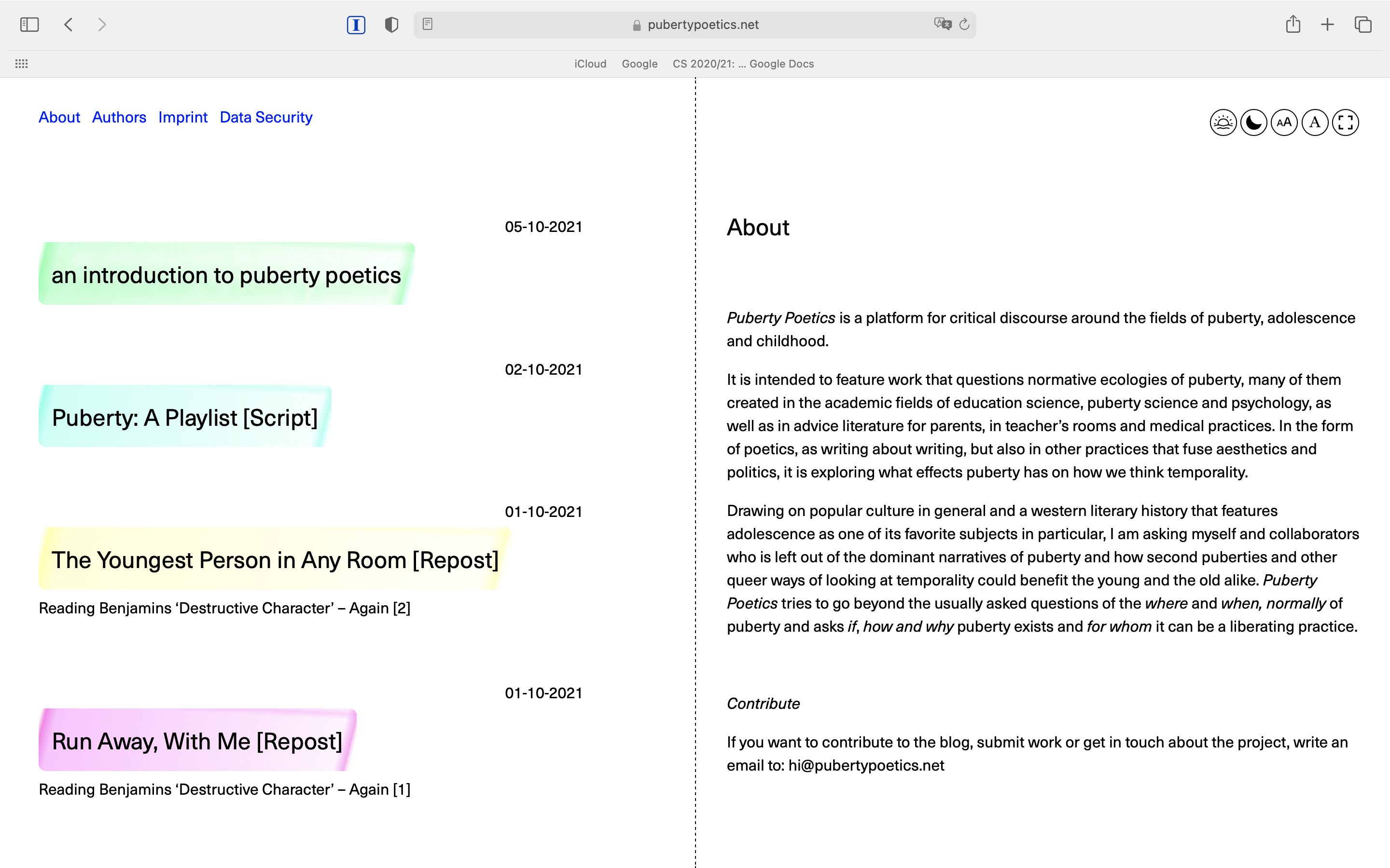 Screenshot from Jas' Blog